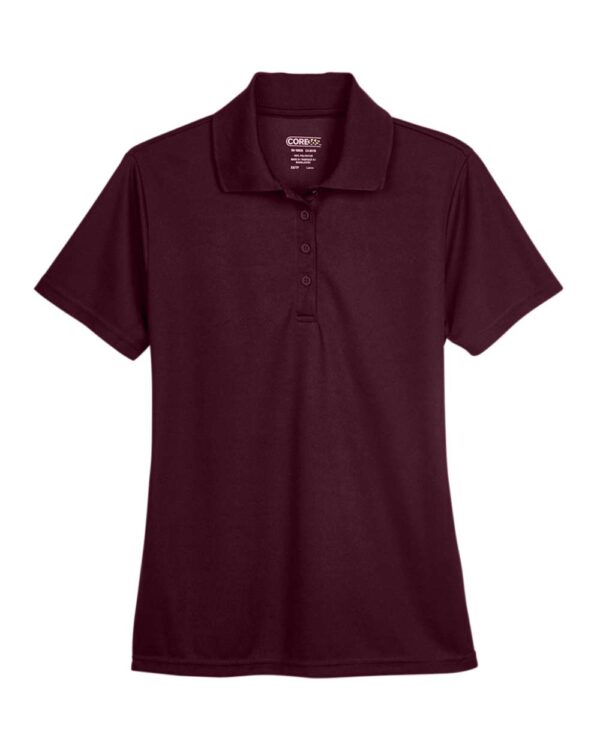 CORE365_78181_Burgundy_Front_High Women’s Performance Polo