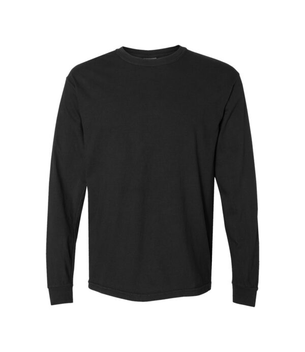 Comfort_Colors_6014_Black_Front_High Garment-Dyed Long Sleeve Tee
