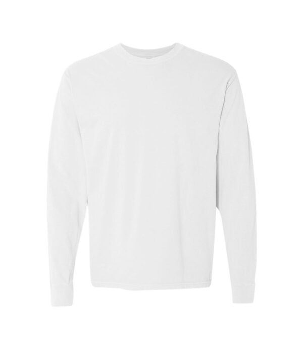 Comfort_Colors_6014_White_Front_High Garment-Dyed Long Sleeve Tee