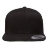 YP_Classics_6089M_Black_Front_High Flat Bill Snapback Cap
