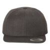 YP_Classics_6089M_Dark_Heather_Front_High Flat Bill Snapback Cap