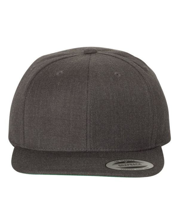 YP_Classics_6089M_Dark_Heather_Front_High Flat Bill Snapback Cap