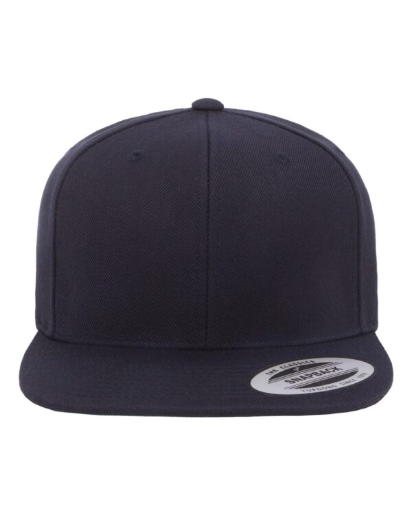 YP_Classics_6089M_Dark_Navy_Front_High Flat Bill Snapback Cap