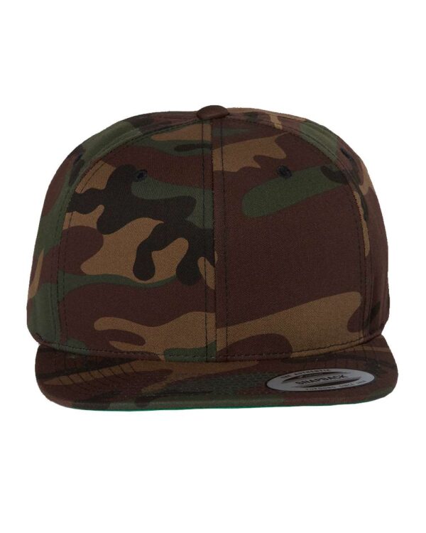 YP_Classics_6089M_Green_Camo_Front_High Flat Bill Snapback Cap