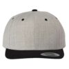YP_Classics_6089M_Heather-_Black_Front_High Flat Bill Snapback Cap
