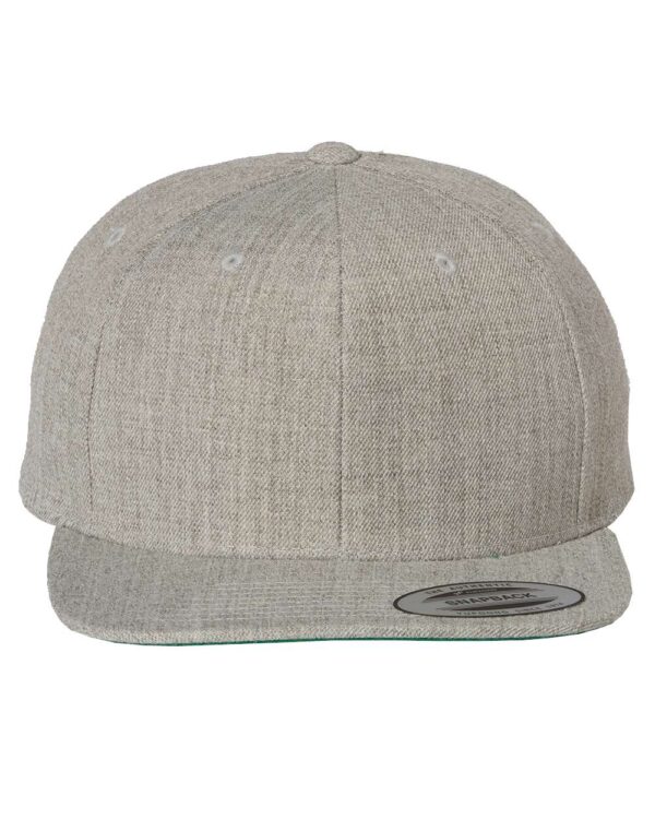 YP_Classics_6089M_Heather_Grey_Front_High Flat Bill Snapback Cap
