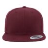 YP_Classics_6089M_Maroon_Front_High Flat Bill Snapback Cap