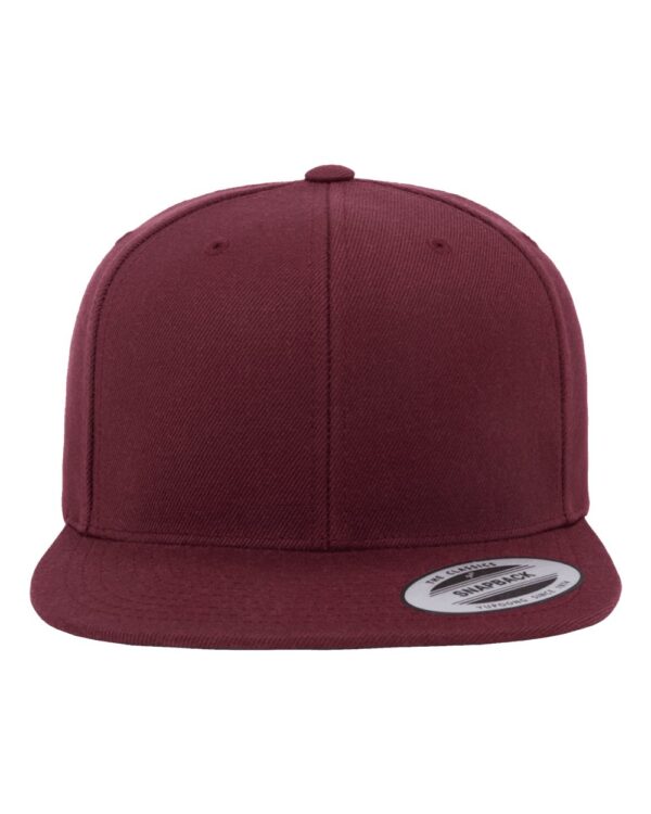 YP_Classics_6089M_Maroon_Front_High Flat Bill Snapback Cap