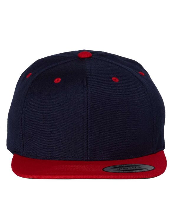 YP_Classics_6089M_Navy-_Red_Front_High Flat Bill Snapback Cap