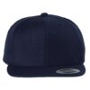 YP_Classics_6089M_Navy_Front_High Flat Bill Snapback Cap