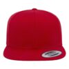 YP_Classics_6089M_Red_Front_High Flat Bill Snapback Cap