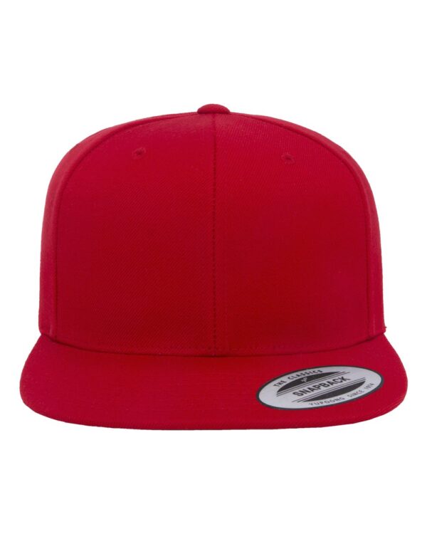 YP_Classics_6089M_Red_Front_High Flat Bill Snapback Cap