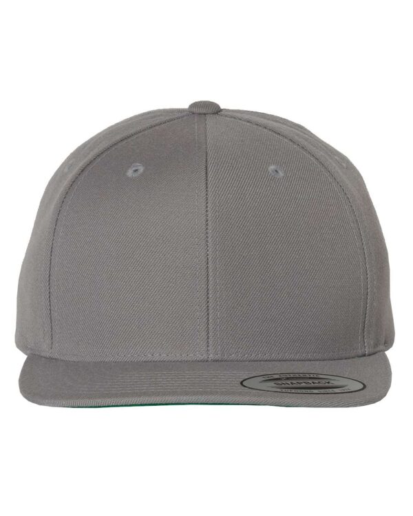 YP_Classics_6089M_Silver_Front_High Flat Bill Snapback Cap